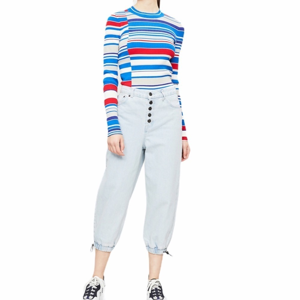 NWT Topshop High-Rise Ankle Drawstring Jeans